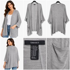Forever 21 One Size Gray Open Cardigan